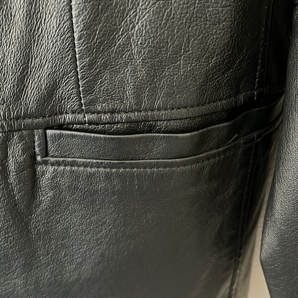 Clio Leather Woman’s Jacket Button Front With Pockets Size Medium - Picture 5 of 6
